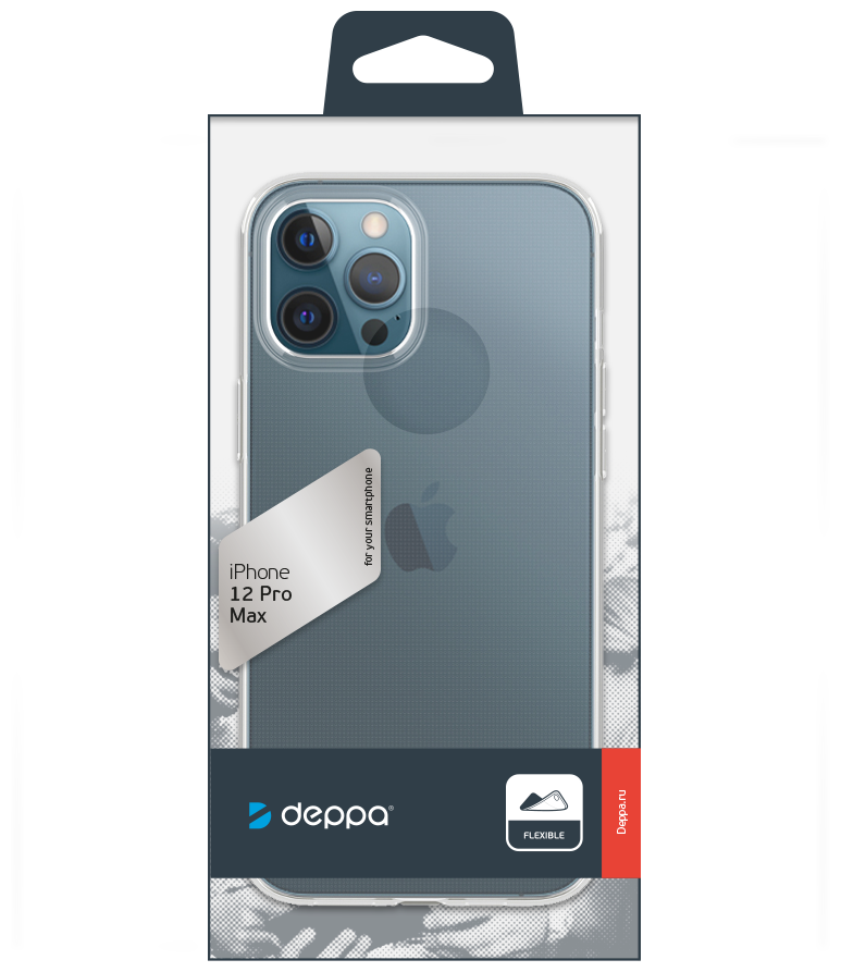 Чехол Deppa Gel Basic для Apple iPhone 12 Pro Max прозрачный PET синий - фото №2