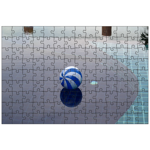 фото Магнитный пазл 27x18см."резиновый мяч, для игры, в бассейне" на холодильник lotsprints