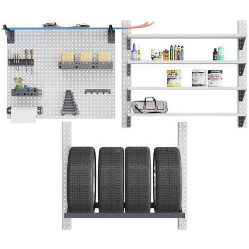 Система хранения для инструмента в гараж, на балкон , крепление на стену для велосипеда, хранение шин (В1) 180004