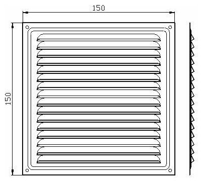 Решетка вентиляционная металлическая 150х150 алюминиевый металлик комплект 2 шт - фотография № 4