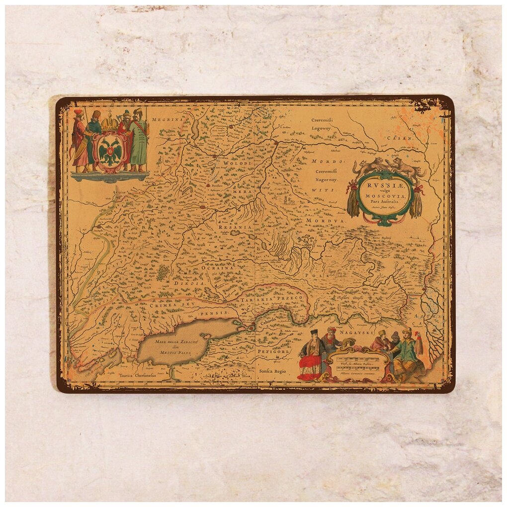 Древняя карта Moscovia 30х40 см