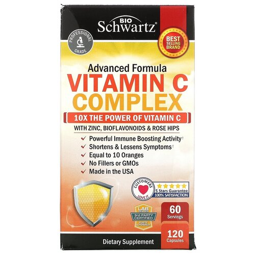 Капсулы BioSchwartz Vitamin C Complex, 200 мл, 1000 мг, 120 шт.