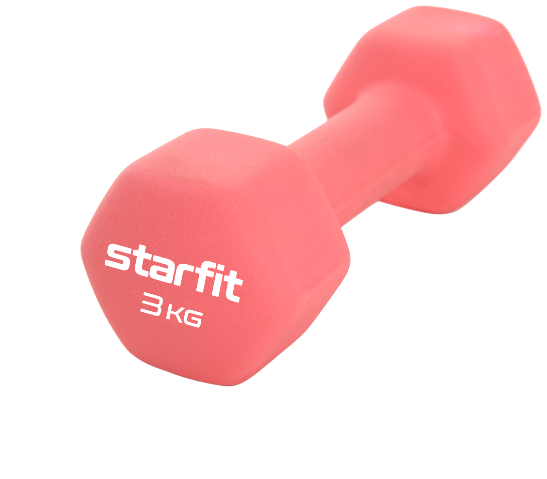 Гантель неопреновая Starfit Db-201 3 кг, коралловый