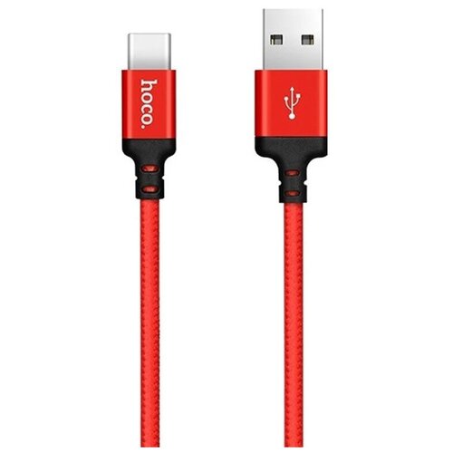 кабель hoco y12 usb для зарядки apple watch magnetic charging 1m белый Кабель USB HOCO X14 Times speed, USB - Type-C, 2А, 1 м, красный+черный