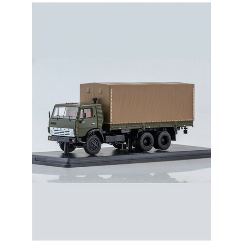Масштабная модель КАМАЗ-53212 бортовой (с тентом), Start Scale Models (SSM) новые модели avd ussr truck 1 43 kamaz 54112 с полуприцепом asp 25 nefa 96742 несобранная модель комплект для коллекции