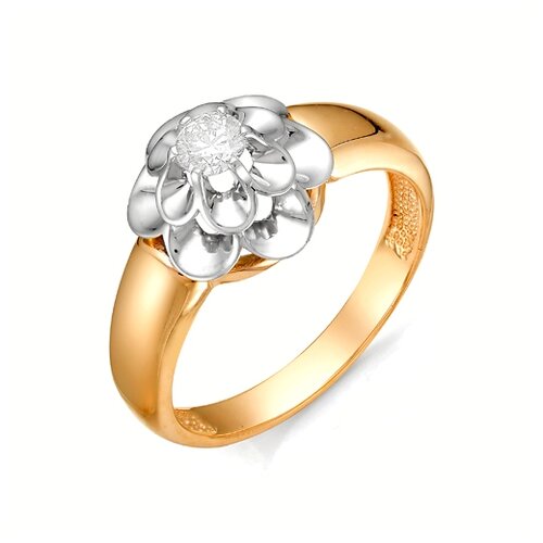фото Master brilliant золотое кольцо из красного золота с бриллиантом 1-106-169, размер 19.5