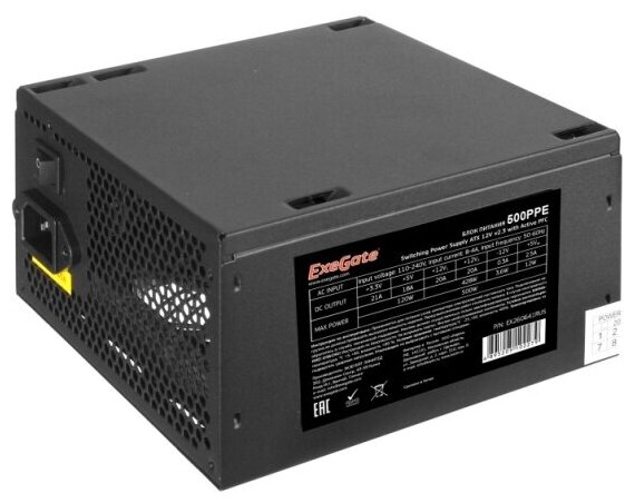 Блок питания Exegate 500W 500PPE ATX SC EX260641RUS-S