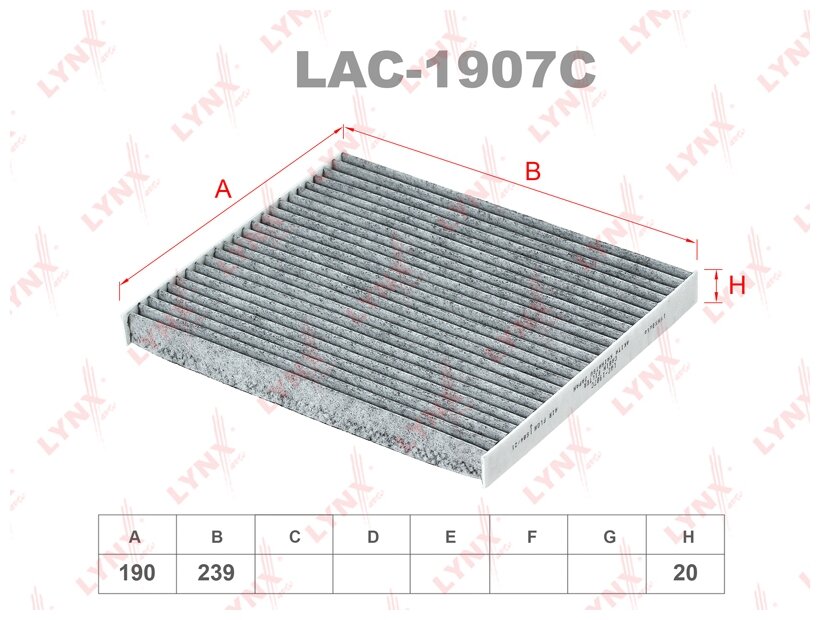 Салонный фильтр LYNXauto LAC-1907C