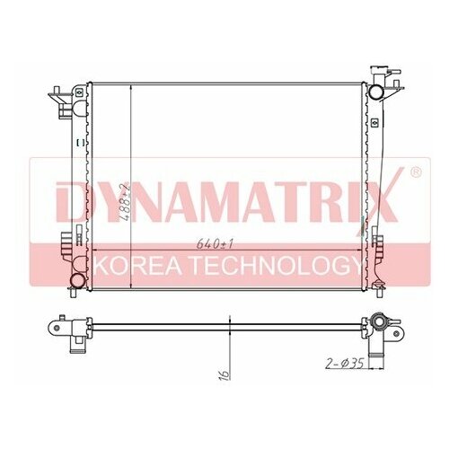 Основной радиатор (двигателя) Dynamatrix-Korea DR67515 для Hyundai ix35; Kia Sportage