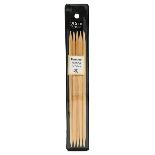 KND080550 Tulip Спицы чулочные Bamboo 5,5мм / 20см, натуральный бамбук, уп.5шт.