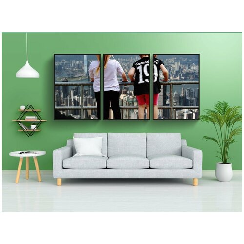 фото Набор модулных постеров для интерьера "гонконг, мировоззрение, девочка" 60x90 см. в тубусе, без рамки lotsprints