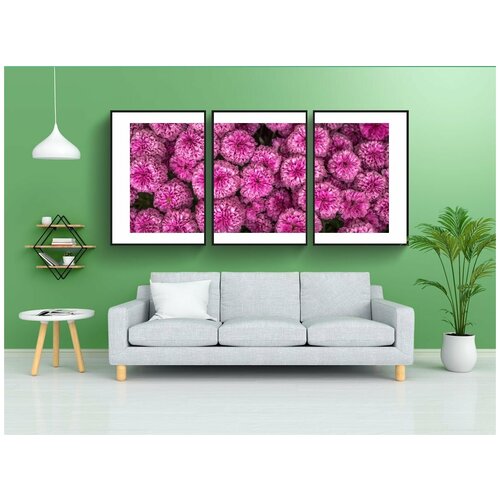 фото Набор модулных постеров для интерьера "хризантема, осень, цветок" 60x90 см. в тубусе, без рамки lotsprints