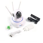 Домашняя поворотная Wi-Fi IP камера видеонаблюдения Onviz P590 беспроводная для квартиры / дома / офиса / дачи / коттеджа / гаража - изображение