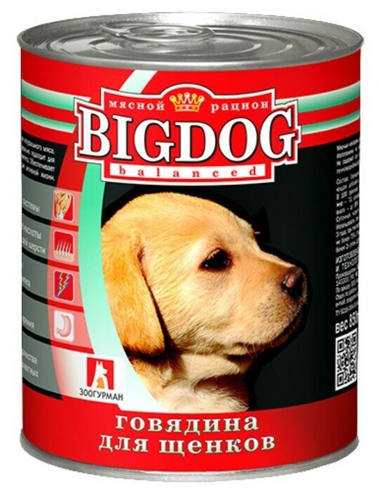 Big Dog говядина для щенков