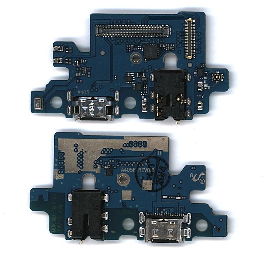 Шлейф (плата) с разъемом зарядки разъемом гарнитуры и микрофоном для Samsung Galaxy A40 A405F