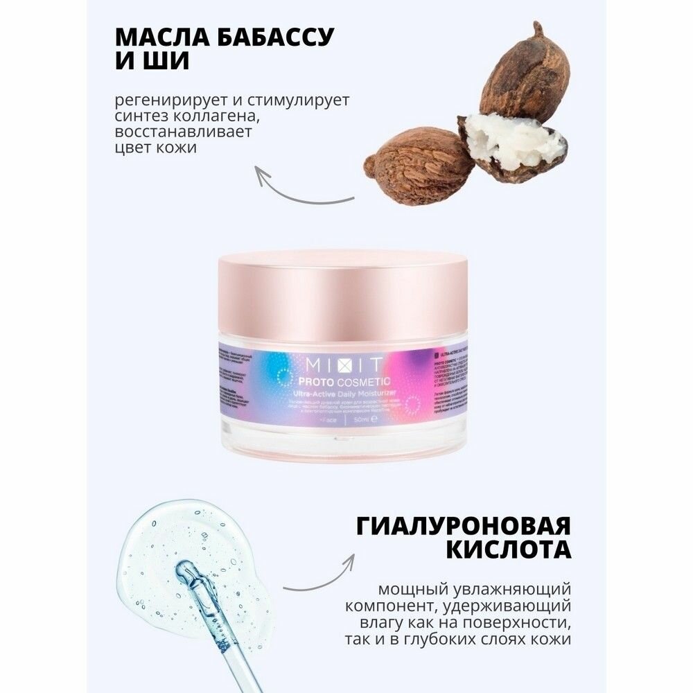 Крем для лица MiXiT ProtoCosmetic Ultra-Active Daily Moisturizer дневной 50мл - фото №8