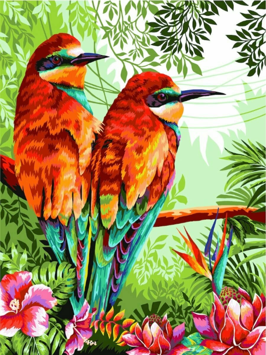 Картина по номерам Райские птички 40х50 см АртТойс