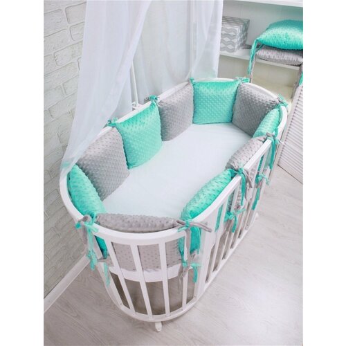 Бортики в детскую кроватку - 12 штКомплект бортиков для новорождённыхДетские плюшевые 2650₽