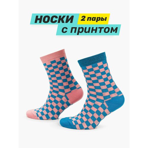 фото Носки big bang socks, 2 пары, размер 35-39, розовый, голубой