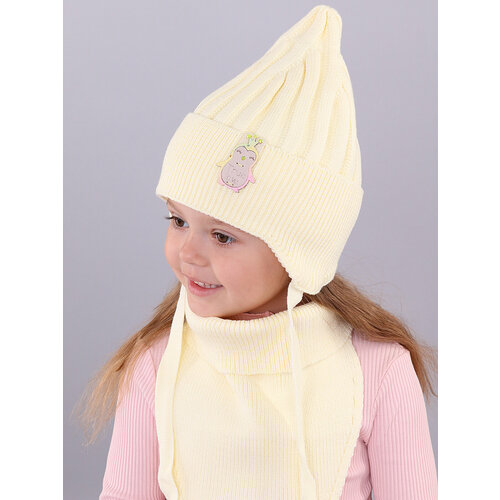 фото Шапка бини поляярик, размер 50-52, желтый