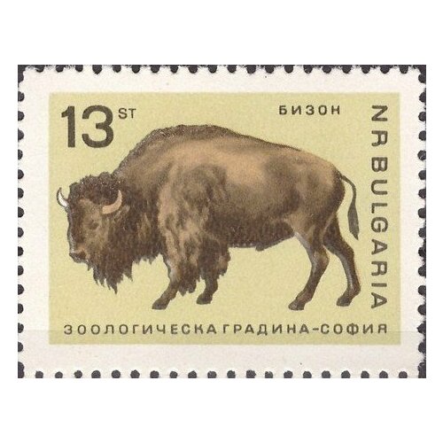 (1966-035) Марка Болгария Бизон Софийский зоопарк II O 1966 029 марка болгария индийский слон софийский зоопарк ii o