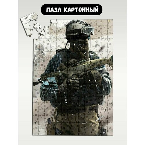 Пазл картонный 39,5х28 см, размер А3, 300 деталей, модель игра Ghost Recon Future Soldier - 960