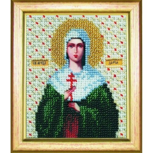 Икона Святой мученицы Дарьи #Б-1026 Чаривна Мить Набор для вышивания 9 x 11 см Вышивка бисером