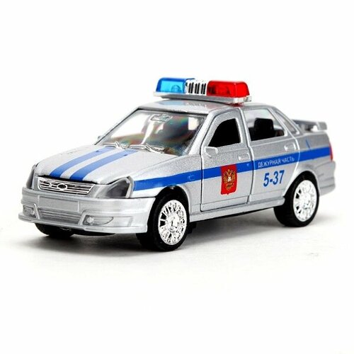 Машина металл свет-звук LADA PRIORA полиция, 12 см, дв, кап, баг, ин, кор. Технопарк в кор.2*24шт СТ124403 168806