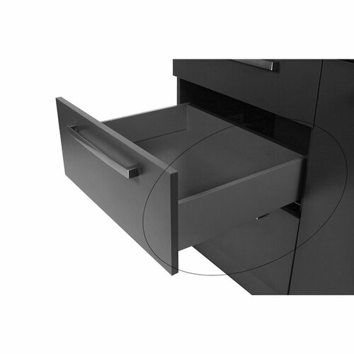 Slim Box комплект для ящика с клипом H=121 мм 350 мм (направляющие + боковины + заглушки + крепление фасада), с доводчиком, графит