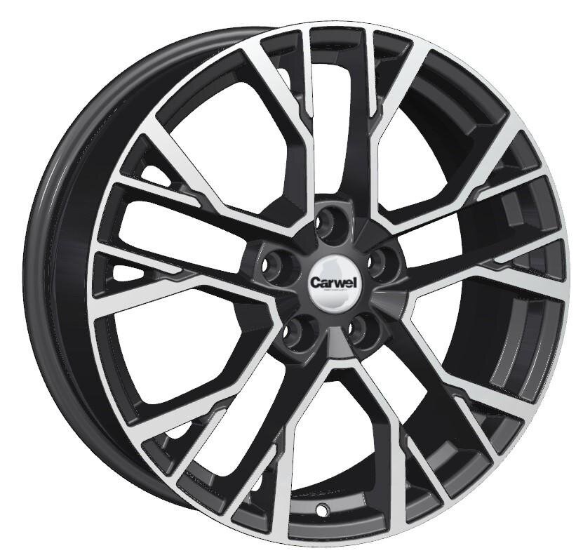 фото Литые колесные диски Carwel Камак 1810 (Chery Tiggo 8/ 8 pro/ 8 Pro Max) 7x18 5x108 ET47 D60.1 Чёрный глянцевый с полированной лицевой частью (122544)