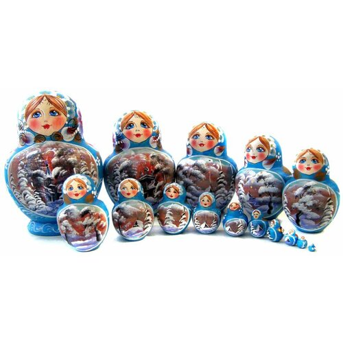 Подарки Матрёшка "Пейзаж" (15 мест, 18 см), размер 18 x 12 x 12 см