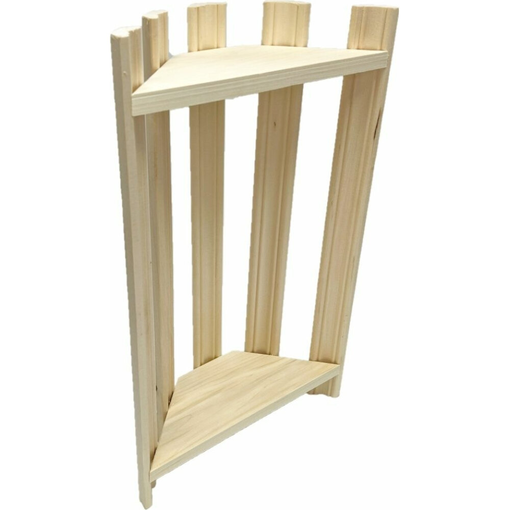 фото Угловая двухъярусная полка Бацькина баня 30397