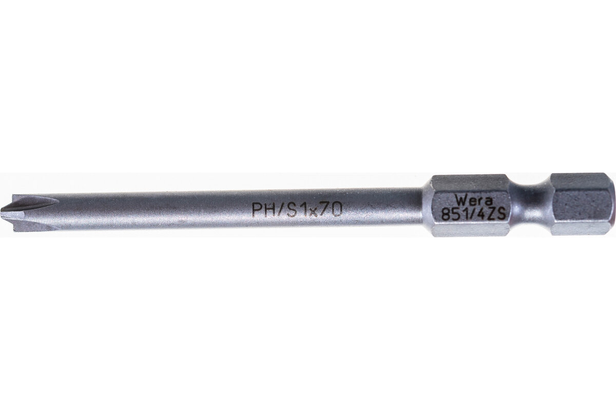 Насадки для винтов PH/S (комбинированный профиль Phillips/шлиц) WERA 059720 851/4 PH/S Насадка PH/S 1х70 мм WERA