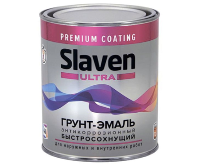 фото Грунт-эмаль "Slaven Ultra" быстросохнущий 1.2 кг шоколадно-коричневый RAL 8017 полуглянцевый.