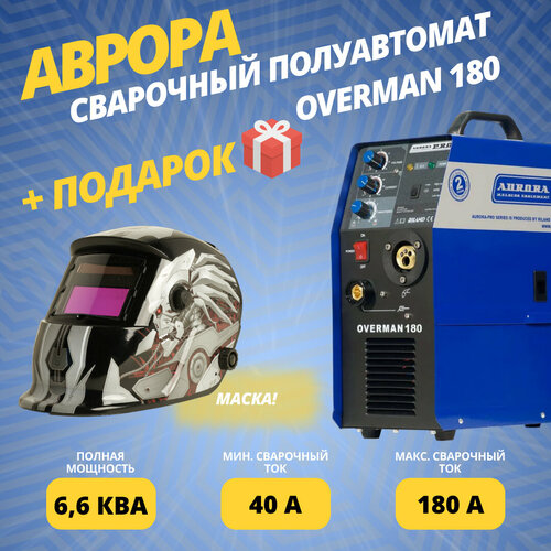 Сварочный полуавтомат Aurora PRO Overman 180 7210041 подарок 4050000₽