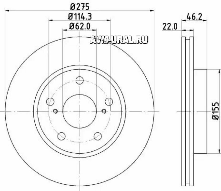 NISSHINBO ND1022K Диск тормозной | перед |