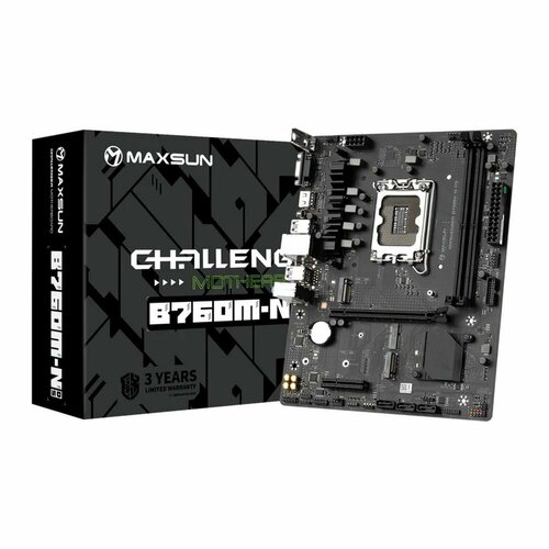 Материнская плата Maxsun MS-Challenger B760M-N D5 1700, B760, 2xDDR5, mATX, RTL