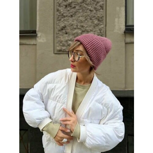 фото Шапка бини peony & wool, размер s/m, розовый