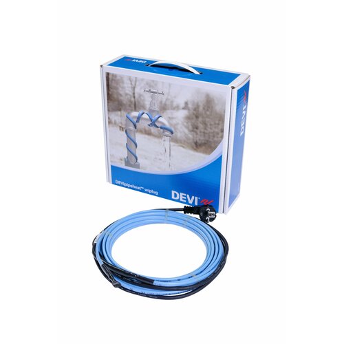 Нагревательный кабель DEVIpipeheat DPH-10 с вилкой 8 м 80 Вт при +10C