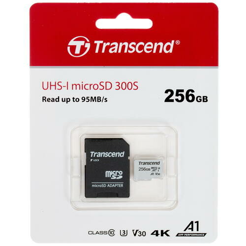 Карта памяти Transcend microSDXC 256 ГБ Class 10, V30, A1, UHS-I U3, R/W 100/40 МБ/с, адаптер на SD, серебристый - фотография № 7