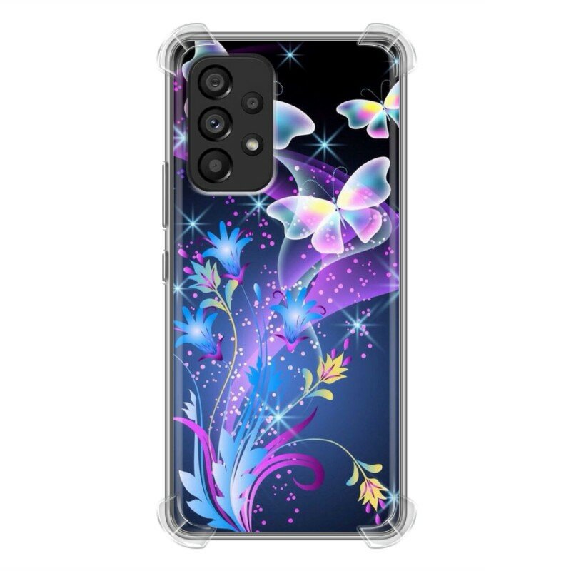 Дизайнерский силиконовый с усиленными углами чехол для Самсунг А53 5Ж / Samsung Galaxy A53 5G Бабочки