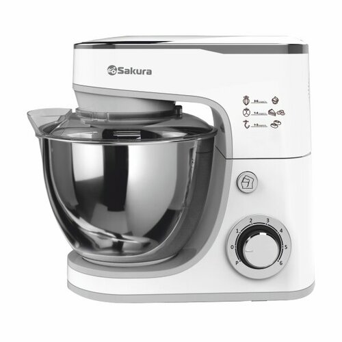 Миксер Sakura SA-6332W ELEGANT планетарный, turbo, с чашей 5л