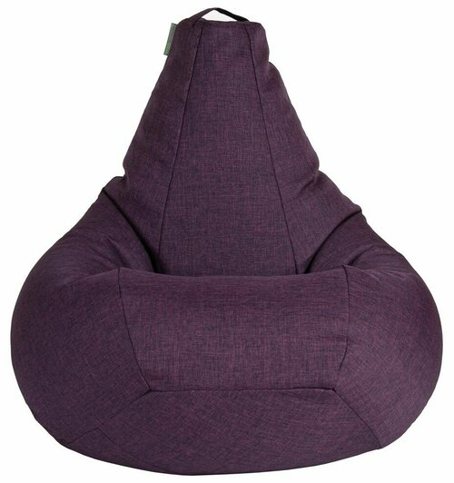 Кресло мешок Груша Жаккард Рогожка фиолетовый 140х90 размер XXXL, ручка, люверс, большая молния, пуфик мешок