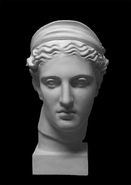 фото Гипс. Голова Дианы, h=39 см, Экорше, артикул 10-125