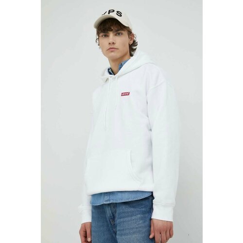 Худи Levi's, размер L, белый 2021 fashion hoodie men 3d print vintage hoodie men women sweatshirt casual harajuku leaves hooded jacket clothes men