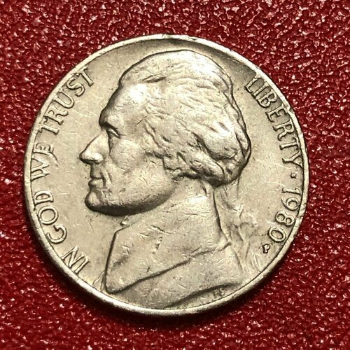 Монета США 5 центов 1980 год Джефферсон # 6-1 монета сша 5 центов 1986 год джефферсон 6 1