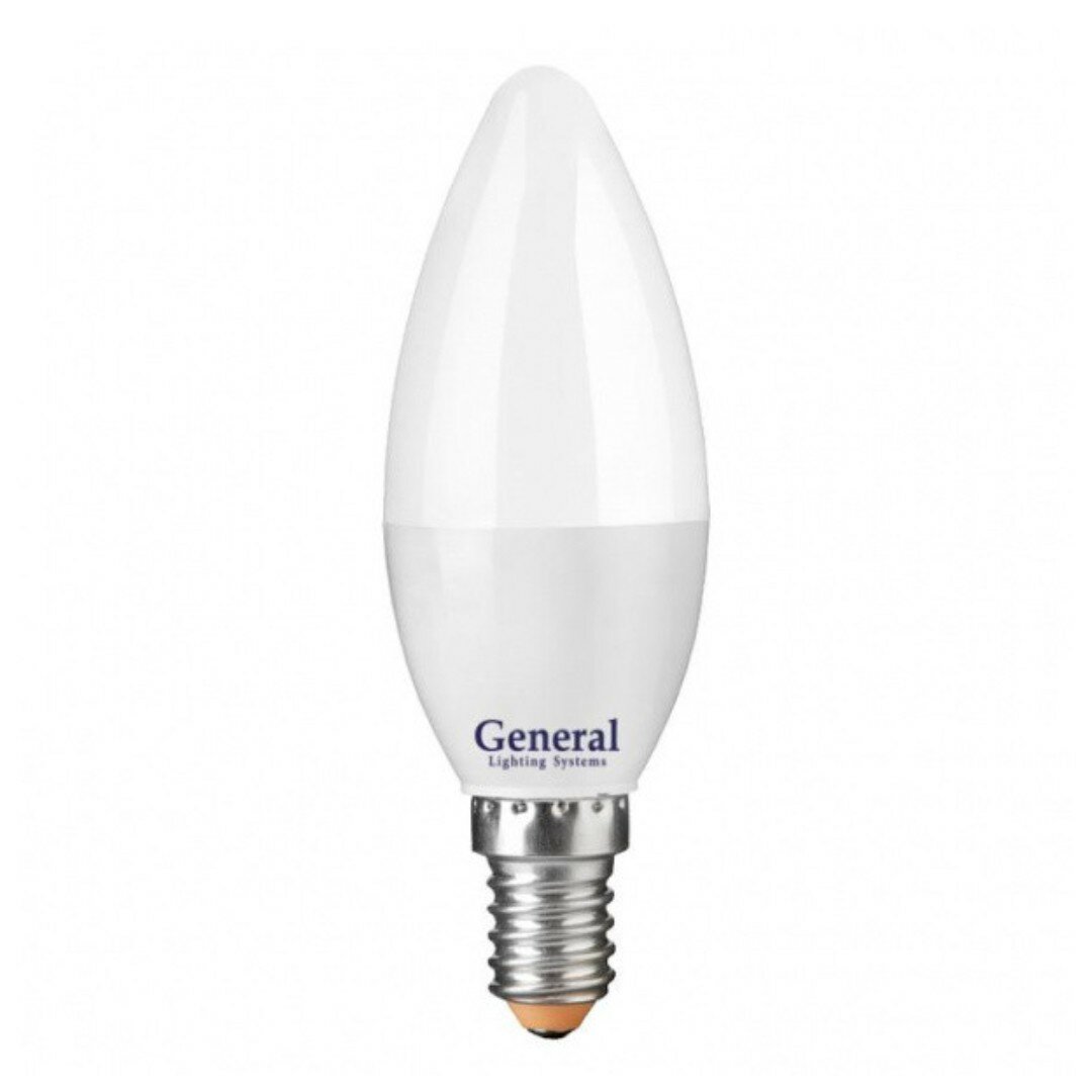 Лампа светодиодная GENERAL, Е14, 15 Вт, 4500К, свеча