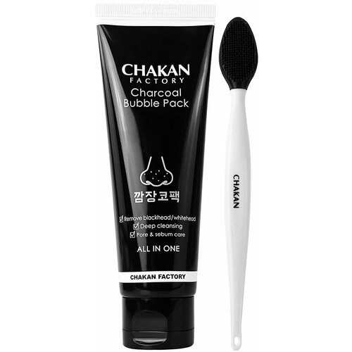 Chakan~Глубокочищающая маска для пор с древесным углем~Charcoal Bubble Pack