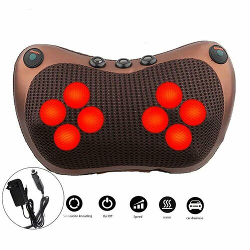 Car & Home массажная подушка 8028 31x21x10 см, коричневый