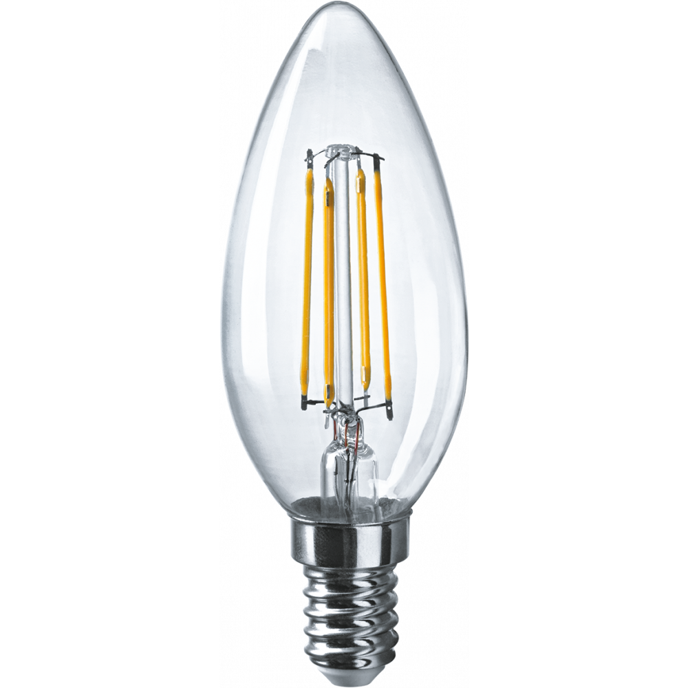 Лампа светодиодная филаментная 80 894 OLL-F-C35-10-230-2.7K-E14 10Вт свеча прозрачная 2700К тепл. бел. E14 1000лм 220-240В онлайт 80894